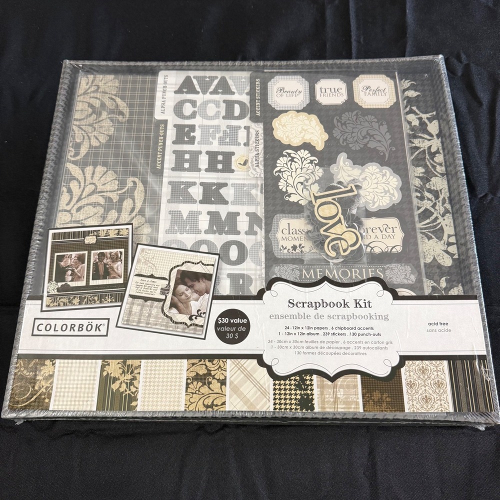 Colorbok Modern Chic Scrapbook Kit 12x12 Album Paper Stickers 61084 New